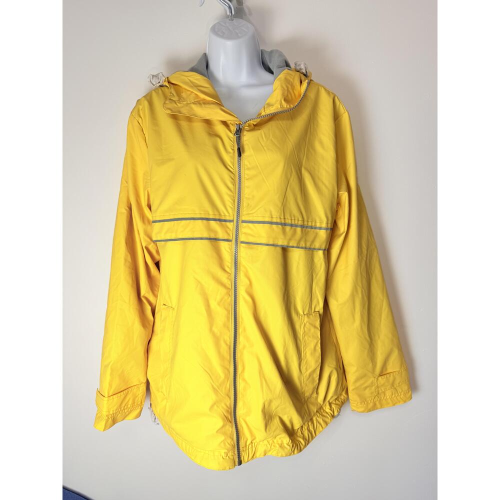 Land Way Ladies Yellow BMW Logo Safety Hooded Reflective Rain Jacket With Flaws